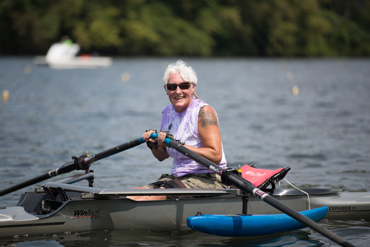female rower on the river