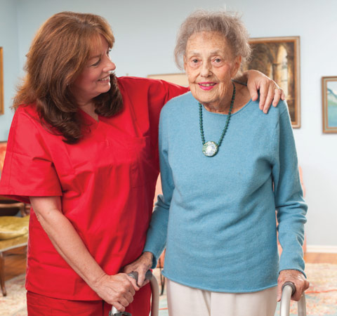 bayada client mary lou with her nurse peggy